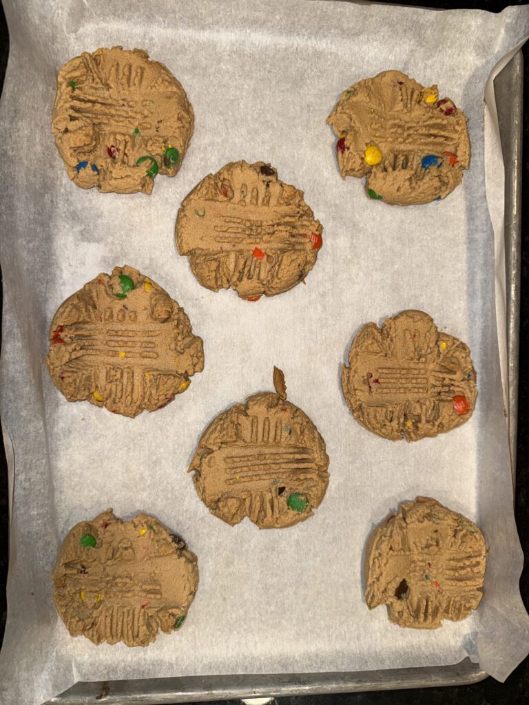 12 Peanut Butter M&M Cookies