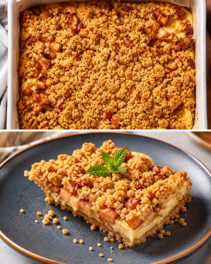 Apple Crisp Cheesecake Bars